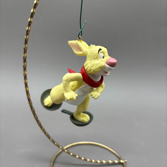 Winnie the Pooh Christmas Ornament Hallmark Keepsake Disney Rabbit Skating 1993 - Picture 2 of 8